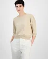 Hugo Boss Women's Cotton Logo Back-cutout Sweatshirt In Stone