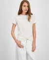 Hugo Boss Women's Cotton Logo Crewneck Tee In White