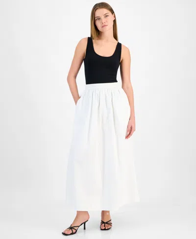 Hugo Boss Women's Cotton Pull-on Maxi Skirt In White