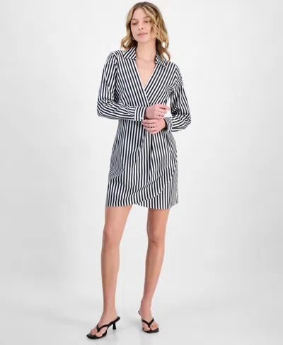 Hugo Boss Women's Cotton Striped Collared Sheath Dress In Open