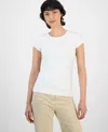 Hugo Boss Women's Esogo Cotton Crewneck Short-sleeve Top In White