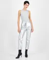 Hugo Boss Womens Embossed Jacket Metallic Tank Top Embossed Pants In Silver