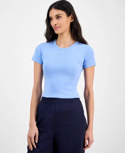 Hugo Boss Women's Cropped Baby T-shirt In Lt,pasblue