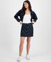 Hugo Boss Monogram Denim Jacket In Navy