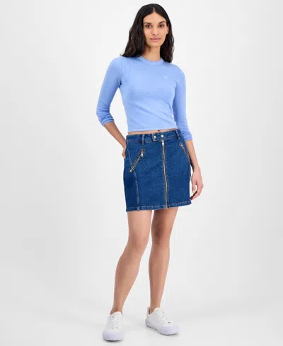 Hugo Boss Women's Denim Mini Skirt In Brightblue