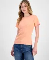 Hugo Boss Women's Embroidered Logo Short-sleeve T-shirt In Brghtorang