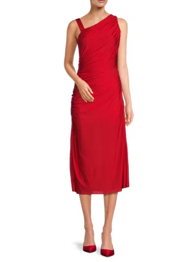 Hugo Boss Women's Eperla Ruched Midi Dress In Red