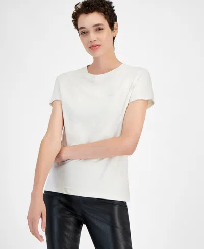 Hugo Boss Women's Esogo Cotton Crewneck Short-sleeve Top In White