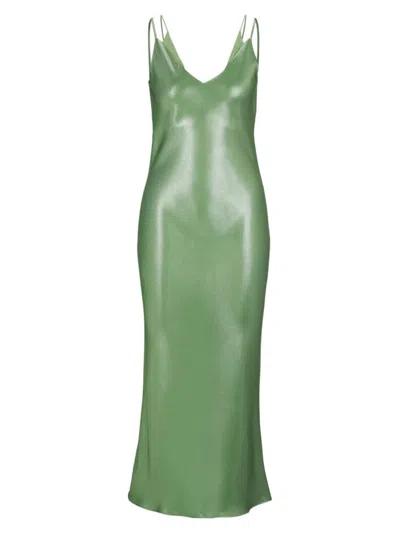 Hugo Boss Women's Evening Dress In Liquid Soft Fabric In Green