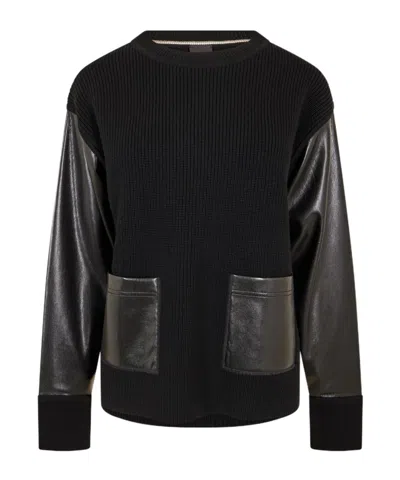 Hugo Boss Women's Fanalian Crew Sweatshirt In Black