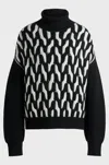 Hugo Boss Virgin-wool Sweater With Two-tone Cable Structure In Arena