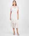 Hugo Boss Women's Floral Lace Midi Dress In White