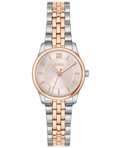 Hugo Boss Women's Graceful Mina Quartz Two Tone Stainless Steel Watch, 25mm In Gold