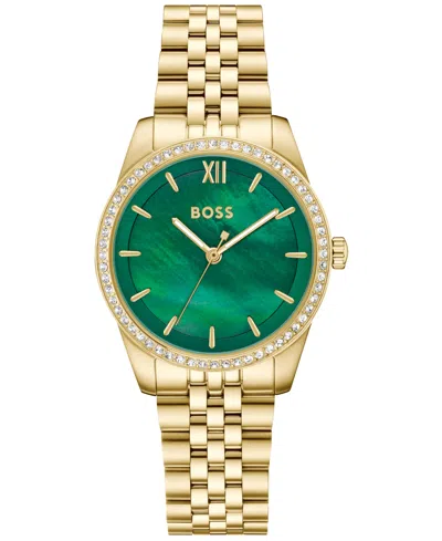 Hugo Boss Women's Graceful Quartz Ionic Plated Thin Gold Steel Watch 32mm