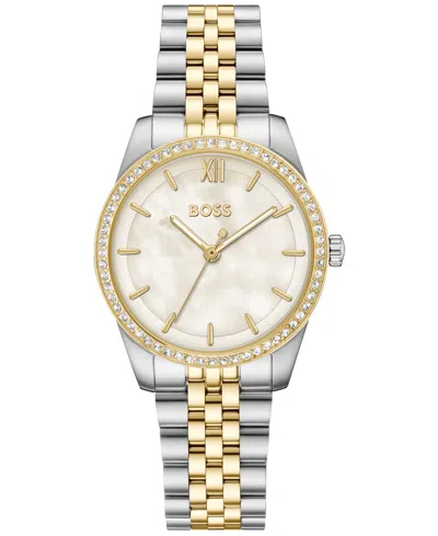 Hugo Boss Women's Graceful Quartz Two-tone Stainless Steel Watch 32mm In White