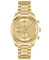Hugo Boss Women's Grand Tour Ladies Quartz Multifunction Ionic Plated Thin Gold Steel Watch 38mm In Gold-tone