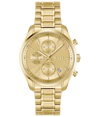 Hugo Boss Women's Grand Tour Ladies Quartz Multifunction Ionic Plated Thin Gold Steel Watch 38mm In Assorted-pre-pack