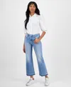 Hugo Boss Women's 3/4-sleeve Button-up Blouse In Denim
