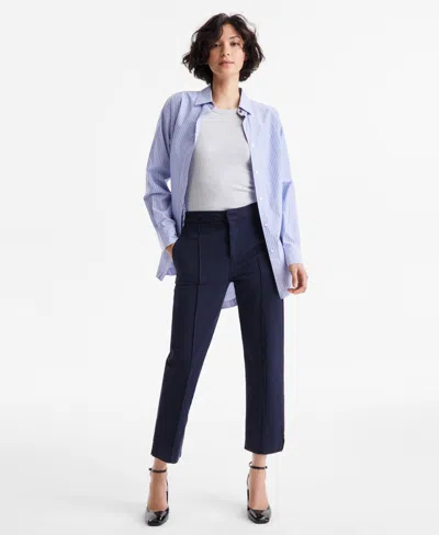 Hugo Boss Women's High-rise Tapered-leg Pants In Navy