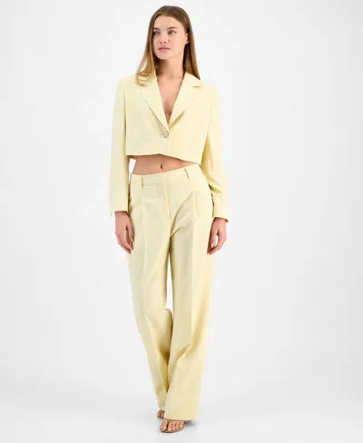 Hugo Boss Women's High-rise Wide-leg Pants In Juicy Yellow