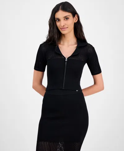Hugo Boss Women's Knit Crop Top In Black