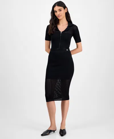 Hugo Boss Women's Knit Midi Skirt In Black