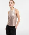 Hugo Boss Women's Lame Cowl-back Sleeveless Top In Gold
