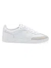 HUGO BOSS WOMEN'S LEATHER LACE-UP TRAINER SNEAKERS WITH SUEDE TRIMS