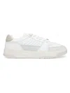 HUGO BOSS WOMEN'S LEATHER TRAINER SNEAKERS WITH SUEDE TRIMS AND PERFORATIONS