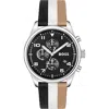 Hugo Boss Women's Leather Watch In Black And White In Multi