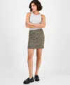 Hugo Boss Vasola1 Leopard-print Mini Skirt In Multi