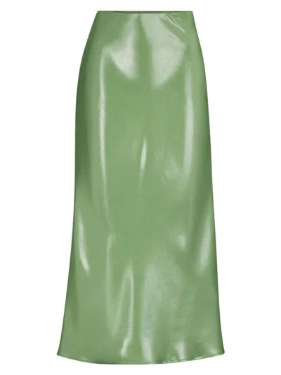 Hugo Boss Women's Liquid-fabric Midi Skirt In Green