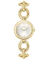 Hugo Boss Women's Live Quartz Slim Ionic Plated Thin Gold-tone Stainless-steel Watch, 28mm In Gold-tone
