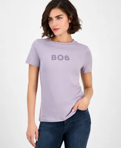 Hugo Boss Women's Logo-print Crewneck T-shirt In Purple