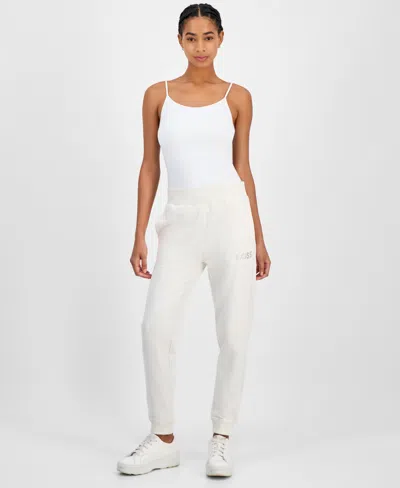 Hugo Boss Women's Logo Ribbed-trim Relaxed Sweatpants In White