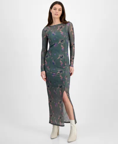 Hugo Boss Women's Long-sleeve Floral Bodycon Maxi Dress In Open