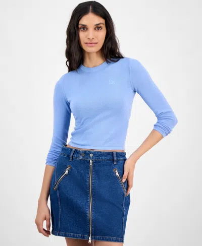 Hugo Boss Women's Long-sleeve Logo T-shirt In Lt,pasblue