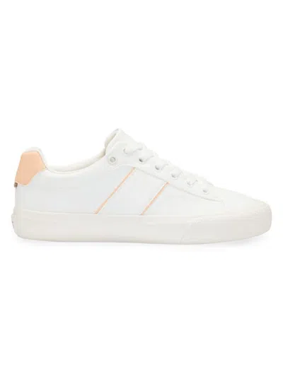 Hugo Boss Women's Low-top Trainer Sneakers With Contrast Accents In White