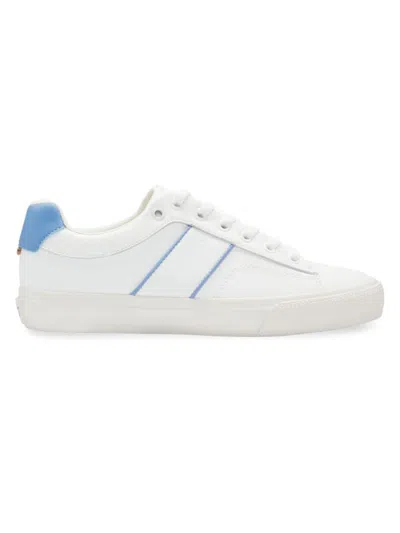 Hugo Boss Women's Low-top Trainer Sneakers With Contrast Accents In White Blue