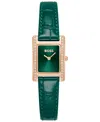 Hugo Boss Women's Lucy Precious Quartz Basic Mini Green Leather Watch, 18.50mm In Green