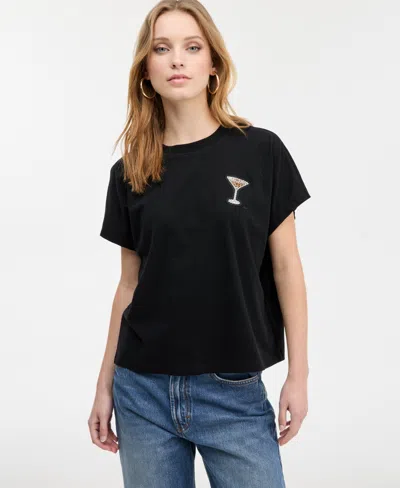 HUGO BOSS WOMEN'S MARTINI APPLIQUE SHORT-SLEEVE T-SHIRT