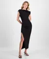 Hugo Boss Women's Off-the-shoulder Slit Maxi Dress In Black