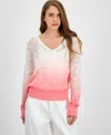 Hugo Boss Boss Orange Frigioni Dip Dye Open Knit Sweater In Pink
