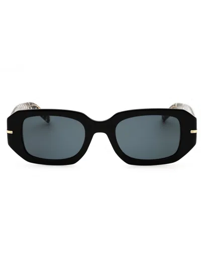 Hugo Boss Women's Oval Mini Sunglasses In Black