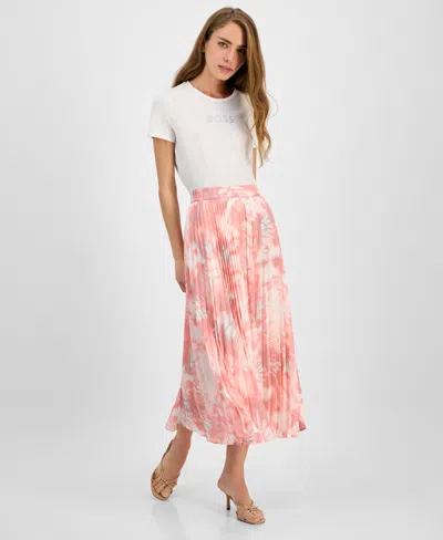 Hugo Boss Women's Printed Pleated Midi Skirt