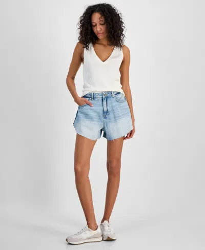 Hugo Boss Women's Raw Shaped-hem Denim Shorts