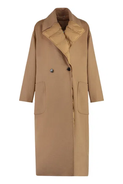 Hugo Boss Double Breasted Outerwear Jacket With Removable Inner Vest In Tan