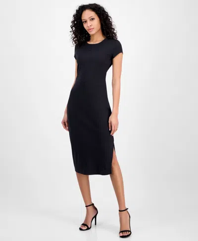 HUGO BOSS WOMEN'S RIBBED SIDE-SLIT OPEN-BACK JERSEY DRESS