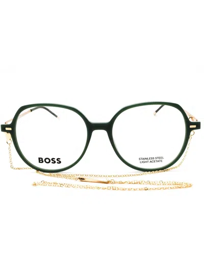 Hugo Boss Women's Round Eyeglasses - Style 1391 In Green