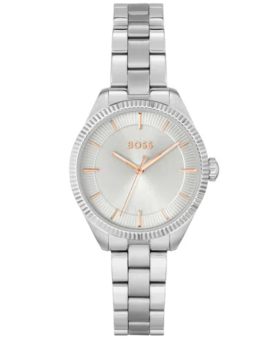 Hugo Boss Women's Sage Quartz Stainless Steel Watch 32mm In Silver